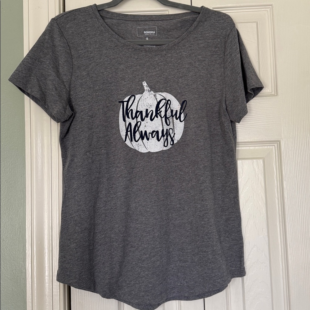 Sonoma Gray pumpkin Thankful Always Tshirt